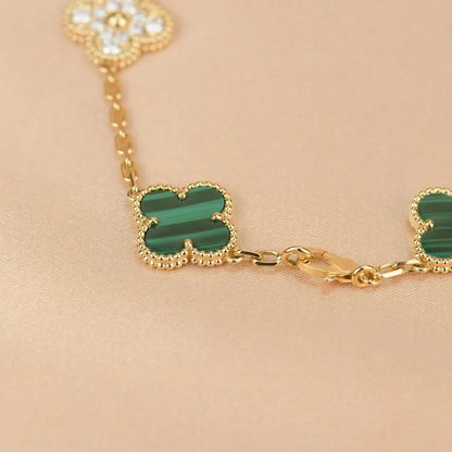 [Super CiCi ] CLOVER 5 MOTIF MALACHITE BRACELET COLLECTION
