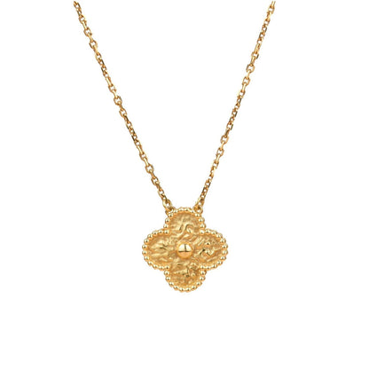 [Super CiCi ]CLOVER 15MM  BRONZING NECKLACE