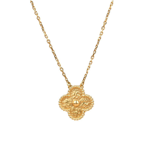 [Super CiCi ]CLOVER 15MM  BRONZING NECKLACE