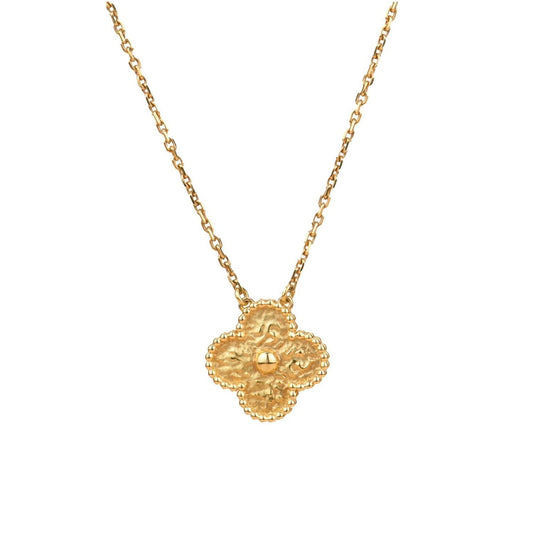 [Super CiCi ]CLOVER 15MM  BRONZING NECKLACE