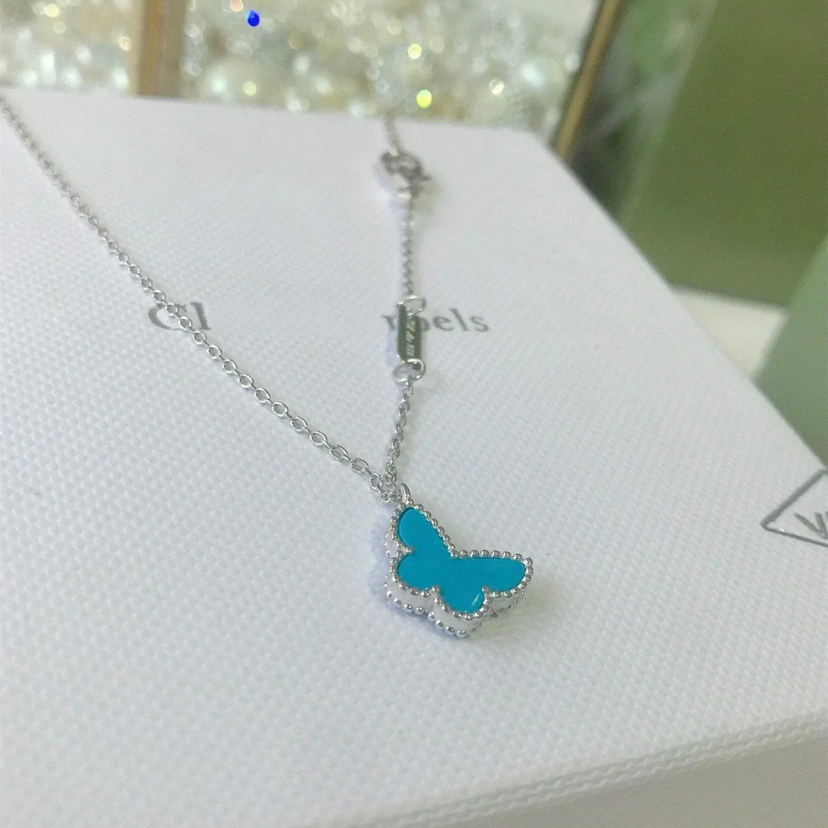 [Super CiCi ]BUTTERFLY TURQUOISE BUTTERFLY BRACELET SILVER