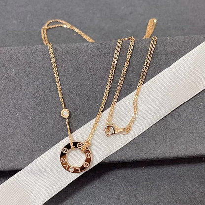 [Super CiCi ]LOVE NECKLACE 16MM 2 DIAMONDS