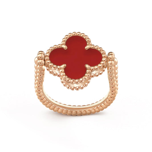 [Super CiCi ]CLOVER RIVERSIBLE PINK GOLD RING