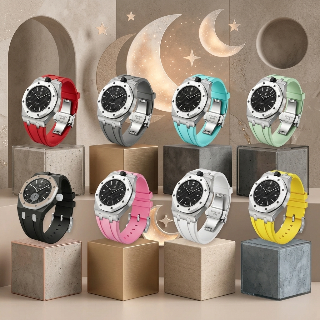 [Super CiCi]Royal Oak Pop Exclusive Steel Case & Silicone Strap With Cradle