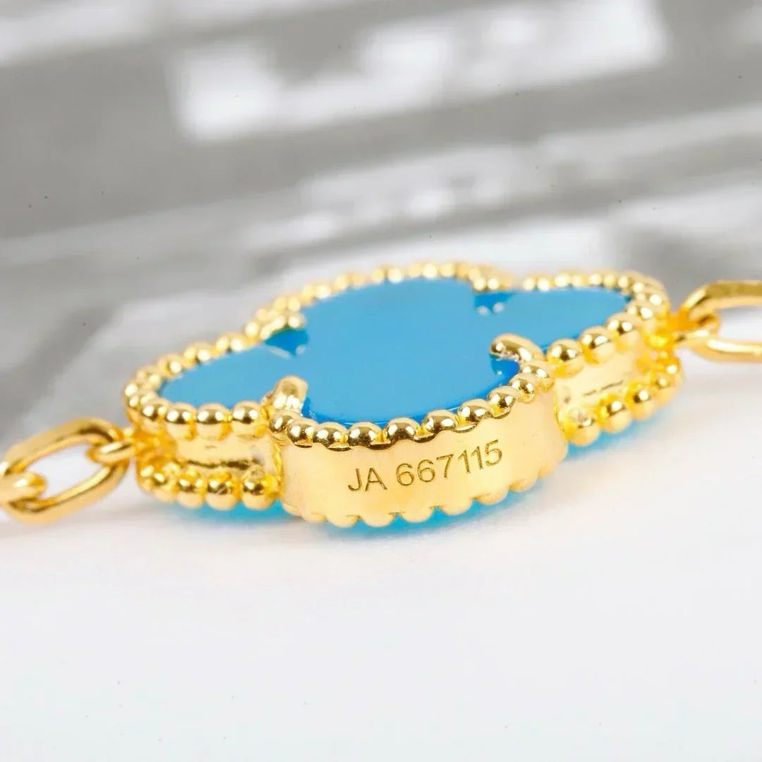 [Super CiCi ] CLOVER 5 MOTIF TURQUOISE BRACELET COLLECTION