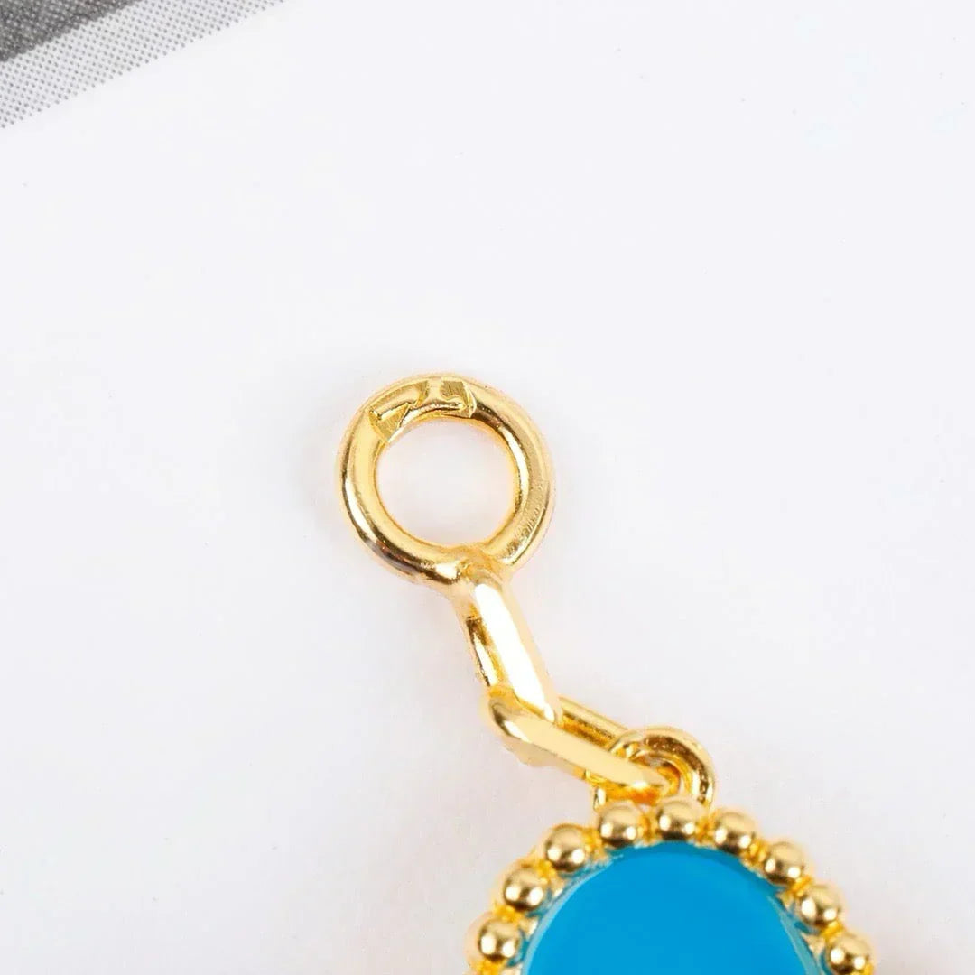 [Super CiCi ] CLOVER 5 MOTIF TURQUOISE BRACELET COLLECTION