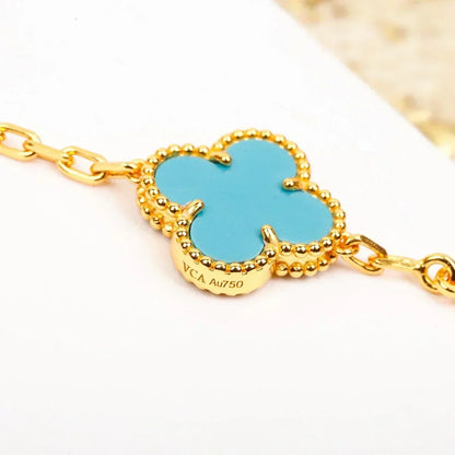 [Super CiCi ] CLOVER 5 MOTIF TURQUOISE BRACELET COLLECTION