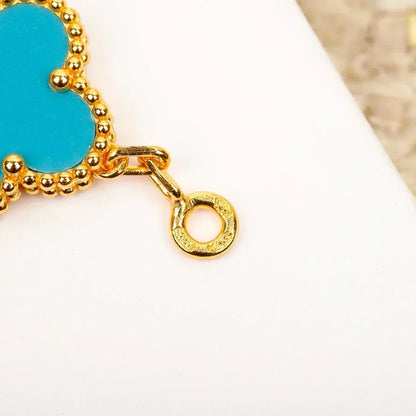 [Super CiCi ] CLOVER 5 MOTIF TURQUOISE BRACELET COLLECTION