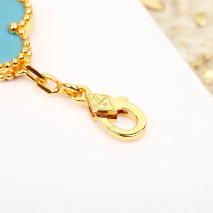 [Super CiCi ] CLOVER 5 MOTIF TURQUOISE BRACELET COLLECTION