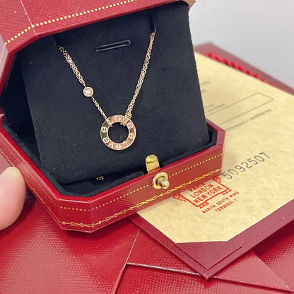 [Super CiCi ]LOVE NECKLACE 16MM 2 DIAMONDS