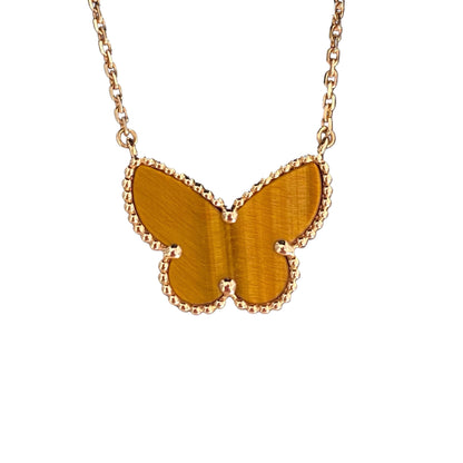 [Super CiCi ] TIGER__ EYE BUTTERFLY NECKLACE