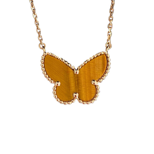 [Super CiCi ] TIGER__ EYE BUTTERFLY NECKLACE