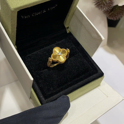 [Super CiCi ]CLOVER RIVERSIBLE BLUE AGATE RING