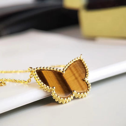 [Super CiCi ] TIGER__ EYE BUTTERFLY NECKLACE