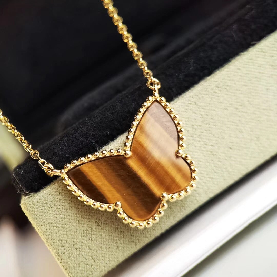 [Super CiCi ] TIGER__ EYE BUTTERFLY NECKLACE