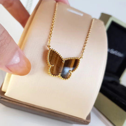 [Super CiCi ] TIGER__ EYE BUTTERFLY NECKLACE