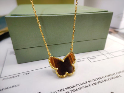[Super CiCi ] TIGER__ EYE BUTTERFLY NECKLACE