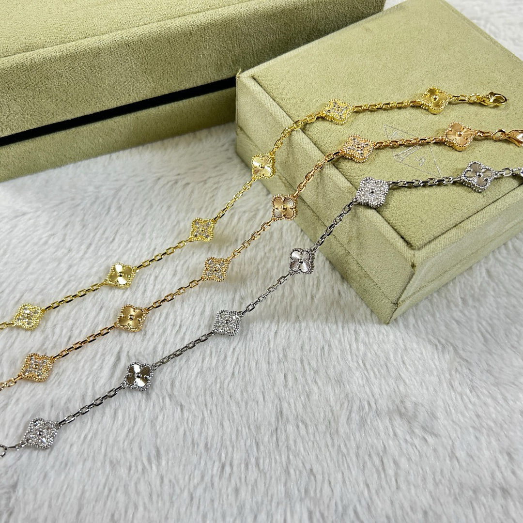 [Super CiCi ]CLOVER 6 MOTIF DIAMOND LASER BRACELET