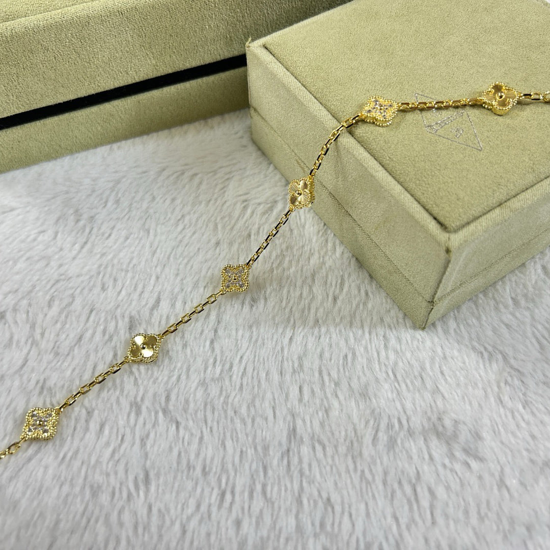 [Super CiCi ]CLOVER 6 MOTIF DIAMOND LASER BRACELET