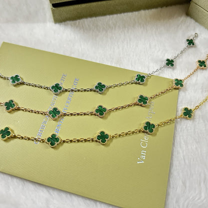 [Super CiCi ]CLOVER 6 MOTIF MALACHITE BRACELET