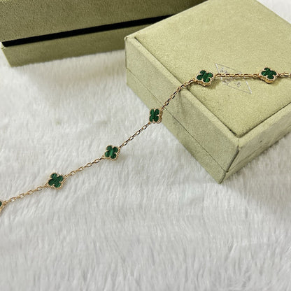 [Super CiCi ]CLOVER 6 MOTIF MALACHITE BRACELET