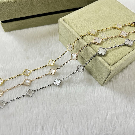 [Super CiCi ]CLOVER 6 MOTIF WHITE MOP BRACELET