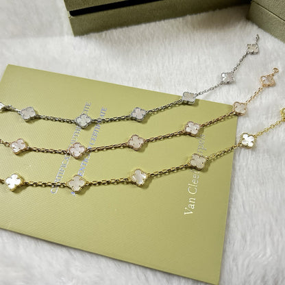 [Super CiCi ]CLOVER 6 MOTIF WHITE MOP BRACELET