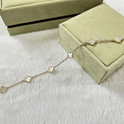 [Super CiCi ]CLOVER 6 MOTIF WHITE MOP BRACELET
