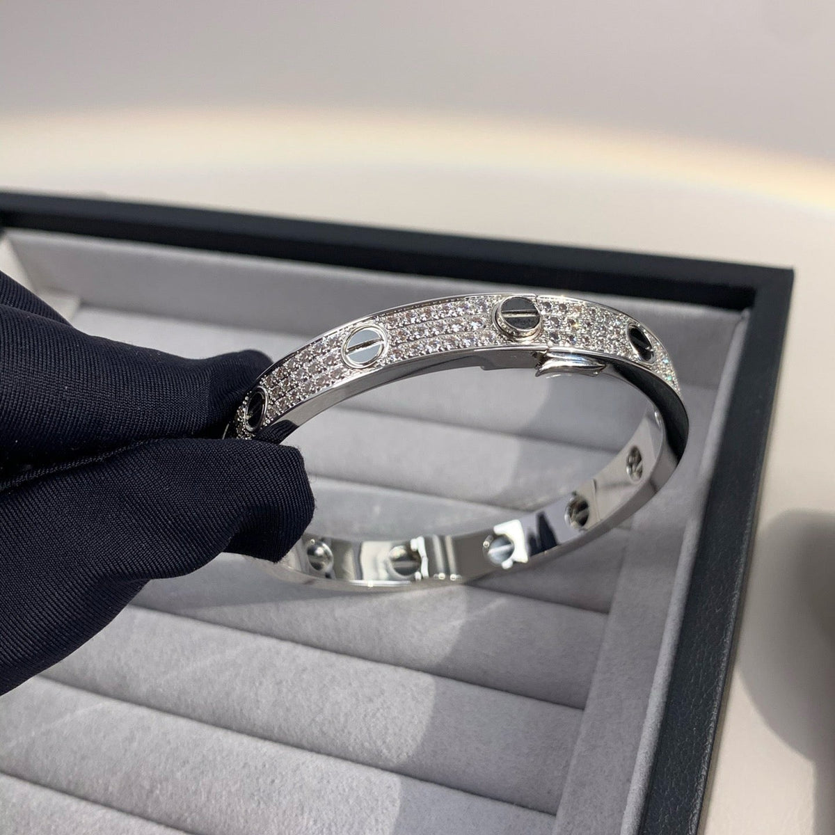 [Super CiCi ]LOVE BRACELET 6.1MM DIAMOND-PAVED CERAMIC