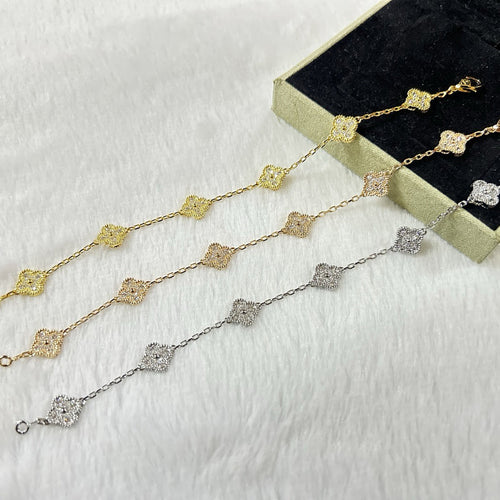 [Super CiCi ]CLOVER 6 MOTIF DIAMOND BRACELET
