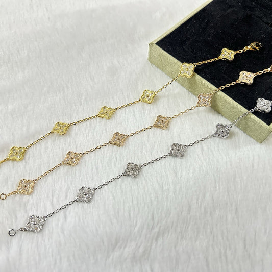 [Super CiCi ]CLOVER 6 MOTIF DIAMOND BRACELET