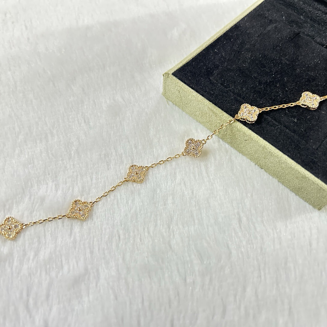 [Super CiCi ]CLOVER 6 MOTIF DIAMOND BRACELET