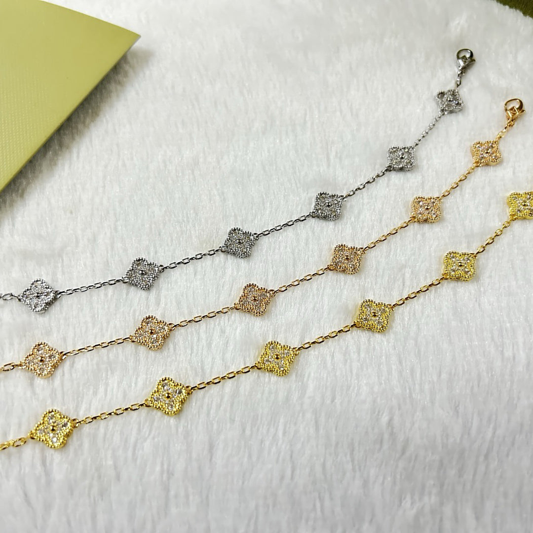 [Super CiCi ]CLOVER 6 MOTIF DIAMOND BRACELET