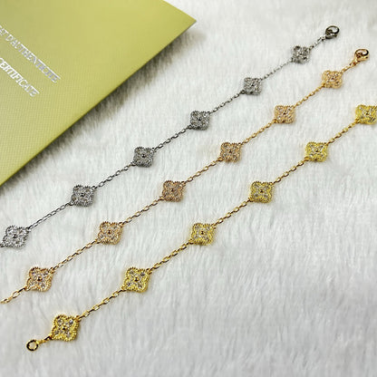 [Super CiCi ]CLOVER 6 MOTIF DIAMOND BRACELET