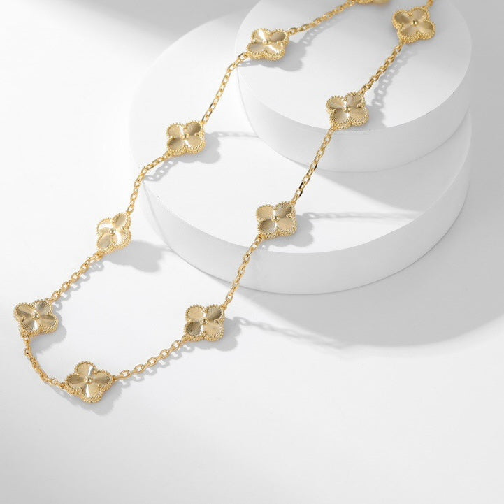 [Super CiCi ]CLOVER 10 MOTIFS LASER NECKLACE