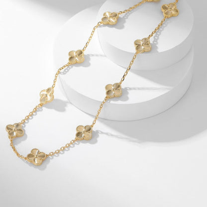 [Super CiCi ]CLOVER 10 MOTIFS LASER NECKLACE