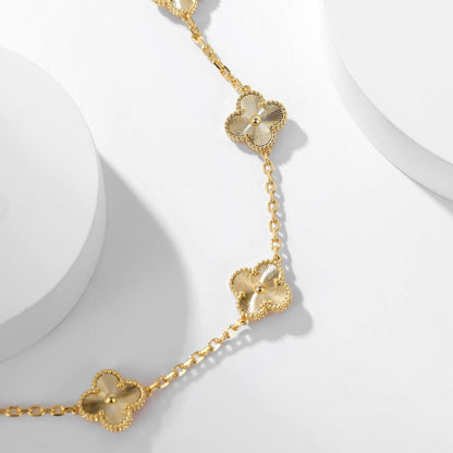 [Super CiCi ]CLOVER 10 MOTIFS LASER NECKLACE