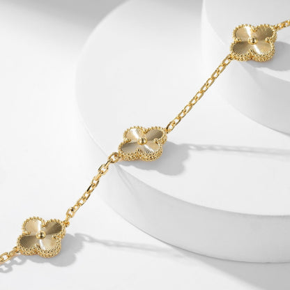 [Super CiCi ]CLOVER 10 MOTIFS LASER NECKLACE