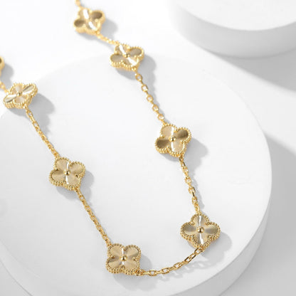 [Super CiCi ]CLOVER 10 MOTIFS LASER NECKLACE
