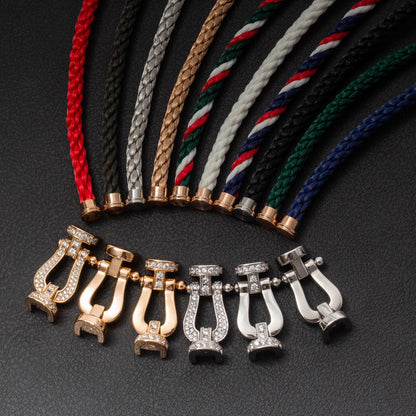 [Super CiCi ]FORCE LARGE HORSESHOE HALF DIAMOND BRACELET SILVER