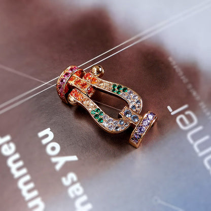 [Super CiCi ]FORCE LARGE HORSESHOE  COLORED DIAMOND BRACELET ROSE GOLD