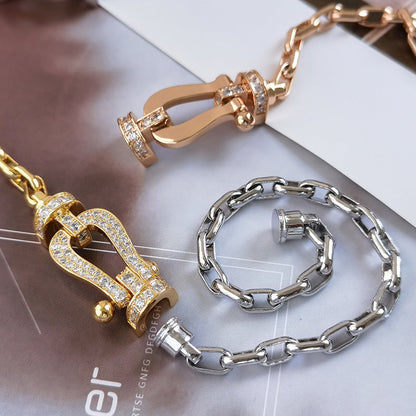 [Super CiCi ]FORCE LARGE HORSESHOE CLASP  METAL BRACELET