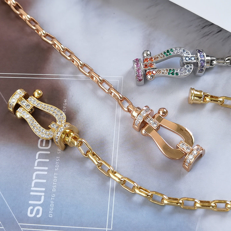 [Super CiCi ]FORCE LARGE HORSESHOE CLASP  METAL BRACELET