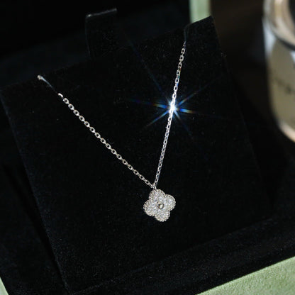 [Super CiCi ]CLOVER MINI 9.5MM PENDANT DIAMOND NECKLACE
