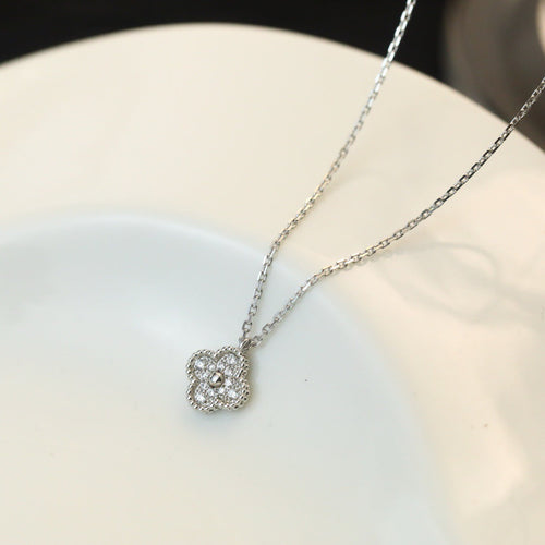 [Super CiCi ]CLOVER MINI 9.5MM PENDANT DIAMOND NECKLACE