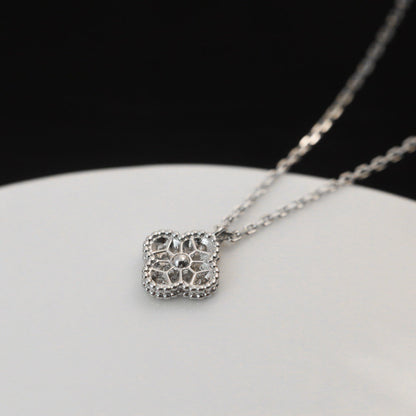 [Super CiCi ]CLOVER MINI 9.5MM PENDANT DIAMOND NECKLACE