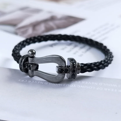 [Super CiCi ]FORCE LARGE SERIES HORSESHOE BLACK SAMURAI BRACELET