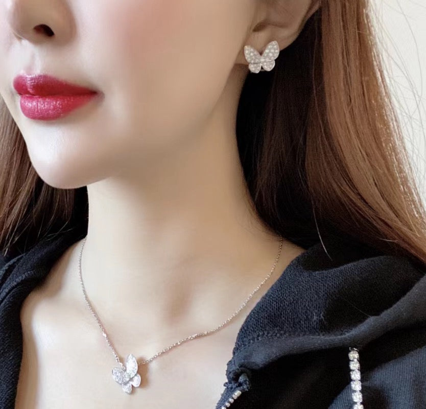 [Super CiCi ]BUTTERFLY ALL DIAMOND EARRINGS
