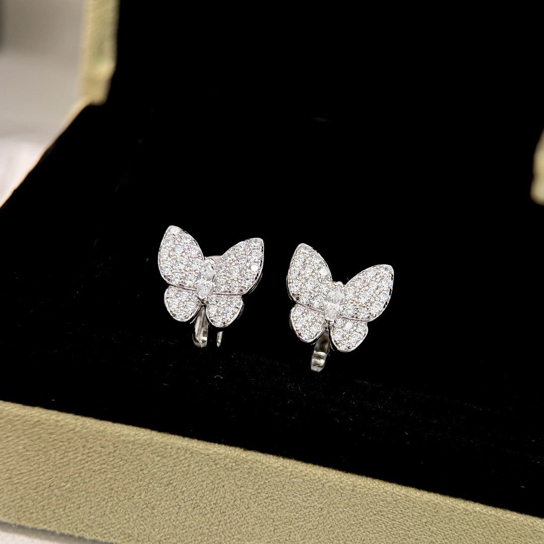 [Super CiCi ]BUTTERFLY ALL DIAMOND EARRINGS