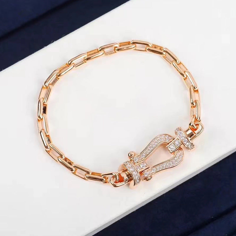 [Super CiCi ]FORCE LARGE HORSESHOE CLASP  METAL BRACELET